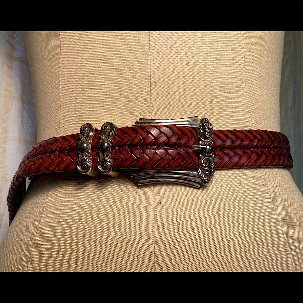 EUC Brighton Brown Braided Leather Belt